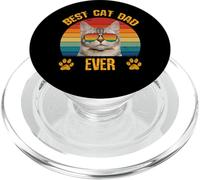 Funny Cat Festa del papà retrò vintage, il miglior papà gatto di sempre PopSockets PopGrip per MagSafe