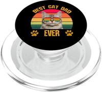 Funny Cat Festa del papà retrò vintage, il miglior papà gatto di sempre PopSockets PopGrip per MagSafe