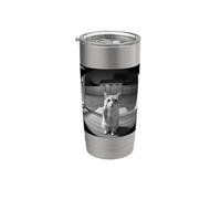 Funny Cat Flipping Off Middle Finger On Security Camera Bicchiere termico in acciaio inox doppia parete