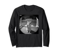 Funny Cat Flipping off Middle Finger On Security Camera Maglia a Manica