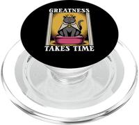 Funny Cat Greatness Takes Time Lettiera per gatti PopSockets PopGrip per MagSafe