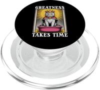 Funny Cat Greatness Takes Time Lettiera per gatti PopSockets PopGrip per MagSafe