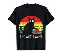 Funny cat I Do What I Want Cat vintage sunset gift Maglietta