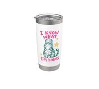 Funny Cat I Know What Im Doing Sarcastic Meme Cat Lover Bicchiere termico in acciaio inox doppia parete