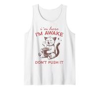 Funny Cat I'm Awake Don't Push It Coffee Canotta
