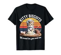 Funny Cat impastare pasta retrò Kitty Biscotti Design Maglietta