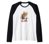 Funny Cat in Cupid Costume, Saint Valentine's Cat Selfie Maglia con Maniche Raglan