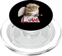 Funny Cat in Cupid Costume, Saint Valentine's Cat Selfie PopSockets PopGrip per MagSafe