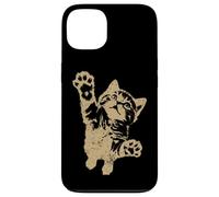 Funny Cat Jumping Up Brown Distressed Vintage Grunge Graphic Custodia per iPhone 13