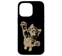 Funny Cat Jumping Up Brown Distressed Vintage Grunge Graphic Custodia per iPhone 14 Pro Max