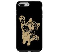 Funny Cat Jumping Up Brown Distressed Vintage Grunge Graphic Custodia per iPhone 7 Plus/8 Plus