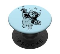 Funny Cat Jumping Up y2k Distressed Vintage Grunge Graphic PopSockets PopGrip Adesivo