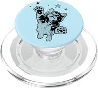 Funny Cat Jumping Up y2k Distressed Vintage Grunge Graphic PopSockets PopGrip per MagSafe