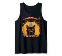 Funny Cat Lover UFO Catspiracy Meme IT IS A CATSPIRACY Canotta
