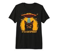 Funny Cat Lover UFO Catspiracy Meme IT IS A CATSPIRACY Maglietta Premium