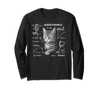 Funny Cat Math Physics Equations Science Humor Maglia a Manica