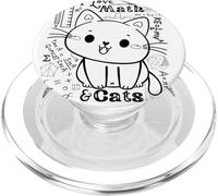 Funny Cat Math Teacher Geometry Physics Science Design PopSockets PopGrip per MagSafe