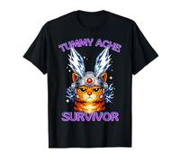 Funny Cat Meme I Survived Today's Tummy Ache Graphic Maglietta