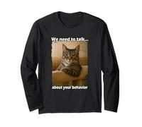 Funny Cat Meme Sarcastic Cat Boss Hilarious Cat Humor Maglia a Manica