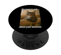 Funny Cat Meme Sarcastic Cat Boss Hilarious Cat Humor PopSockets PopGrip Adesivo