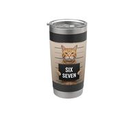 Funny Cat Mugshot Meme 67 Six Seven Bicchiere termico in acciaio inox doppia parete