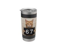 Funny Cat Mugshot Meme 67 Six Seven Bicchiere termico in acciaio inox doppia parete