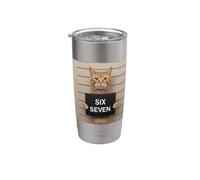 Funny Cat Mugshot Meme 67 Six Seven Bicchiere termico in acciaio inox doppia parete