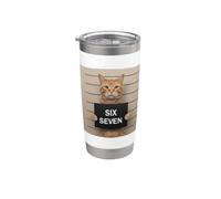 Funny Cat Mugshot Meme 67 Six Seven Bicchiere termico in acciaio inox doppia parete