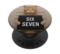 Funny Cat Mugshot Meme 67 Six Seven PopSockets PopGrip Adesivo