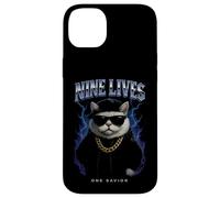 Funny Cat Nine Lives Overload Graphic Kitten Lover Custodia per iPhone 14 Plus