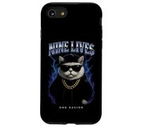Funny Cat Nine Lives Overload Graphic Kitten Lover Custodia per iPhone SE (2020) / 7/8