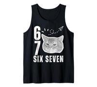 Funny Cat Occhiali da Sole 67 Six Seven Meme Slang Gen Alpha Humor Canotta