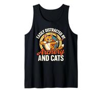 Funny Cat Parent Gift Easily Distracted by Archery And Cats Canotta