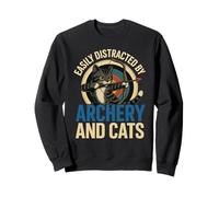 Funny Cat Parent Gift Easily Distracted By Archery And Cats Felpa