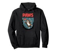 Funny Cat Paws Parody Design - Cute Kitten & Fish Cartoon Felpa con Cappuccio