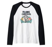 Funny Cat Plans Cancellato Tea Cozy Kitty Sleeping Maglia con Maniche Raglan