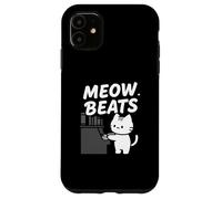 Funny Cat Playing Piano Meow Beats Music Lover Custodia per iPhone 11