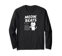 Funny Cat Playing Piano Meow Beats Music Lover Maglia a Manica