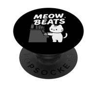 Funny Cat Playing Piano Meow Beats Music Lover PopSockets PopGrip Adesivo