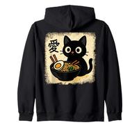 Funny Cat Ramen Graphic Japanese Kawaii Manga Anime Felpa con Cappuccio