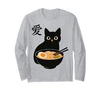 Funny Cat Ramen Graphic Japanese Kawaii Manga Anime Maglia a Manica