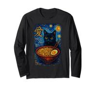 Funny Cat Ramen Graphic Japanese Kawaii Manga Anime Maglia a Manica