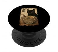 Funny Cat Ramen Graphic Japanese Kawaii Manga Anime PopSockets PopGrip Adesivo