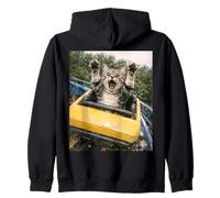 Funny Cat Roller Coaster Silly Meme American Shorthair Felpa con Cappuccio