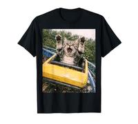 Funny Cat Roller Coaster Silly Meme American Shorthair Maglietta