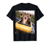 Funny Cat Roller Coaster Silly Meme Domestic Shorthair Maglietta
