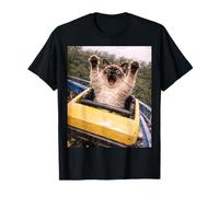 Funny Cat Roller Coaster Silly Meme Graphic Siamese Cat Maglietta