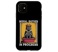 Funny Cat Royal Doveri In Progress Lettiera per gatti Custodia per iPhone 11