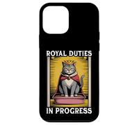 Funny Cat Royal Doveri In Progress Lettiera per gatti Custodia per iPhone 12 mini