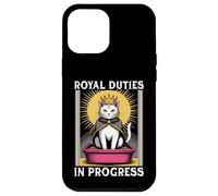Funny Cat Royal Doveri In Progress Lettiera per gatti Custodia per iPhone 12 Pro Max